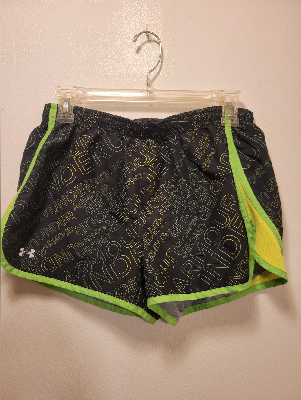 Under Armour Black Shorts with Neon Green Trim